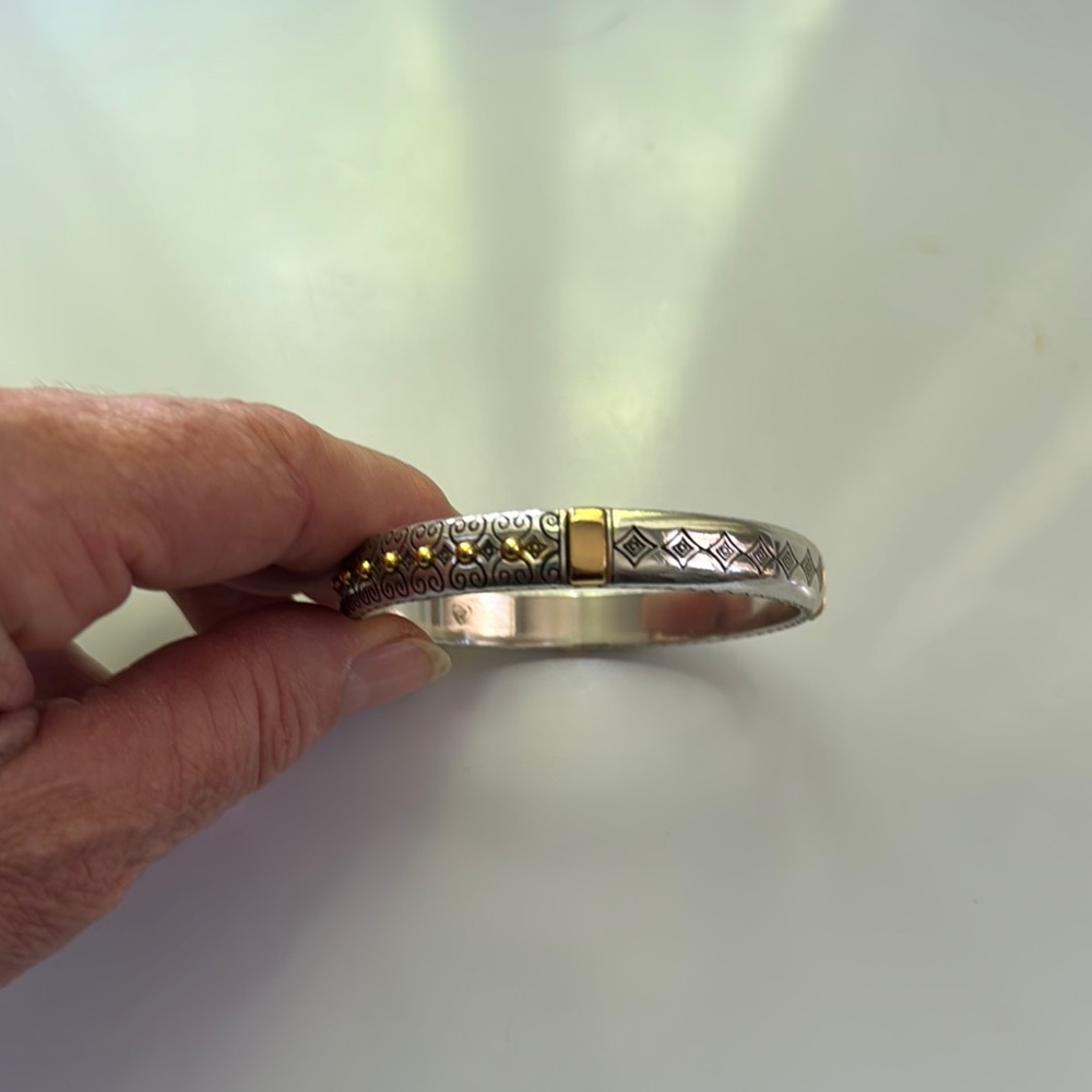 Brighton Silver and Gold Patterned Bangle